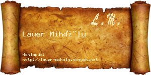 Lauer Mihály névjegykártya